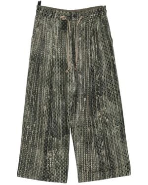 Ziggy Chen Patterned Drawstring Pants - Green