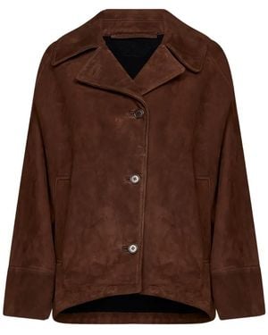 Salvatore Santoro Notched-Lapel Leather Jacket - Brown