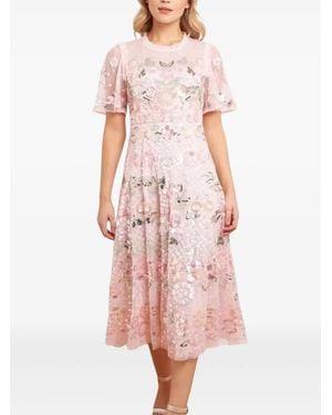 Needle & Thread Rosalie Sequin-Embellished Midi Dress - Pink