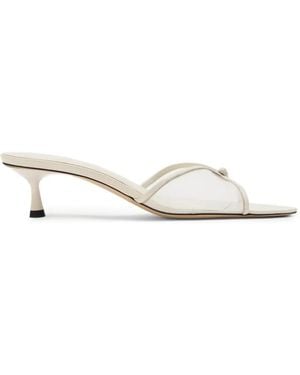 STUDIO AMELIA Jacques 50 Mesh-Panel Sandals - White