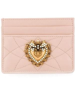 Dolce & Gabbana Devotion Quilted Card Holder - Pink