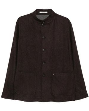 Tagliatore G-Klein Button-Up Mandarin-Collar Jacket - Black