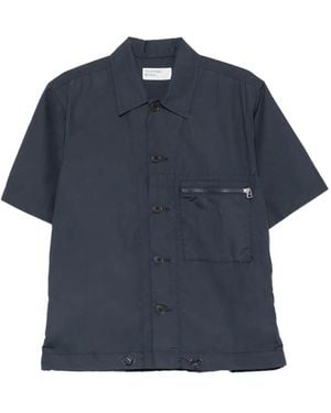 Universal Works Zip-Pocket Short-Sleeve Shirt - Blue