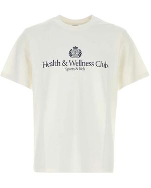 Sporty & Rich Logo-Print Cotton T-Shirt - White