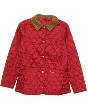 Barbour Annandale Quilted Corduroy-Collar Jacket - Red