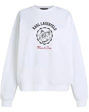 KARL LAGERFELD Ikon Choupette Muse Sweatshirt - White