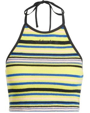 adidas ストライプ ホルターネック トップ - イエロー