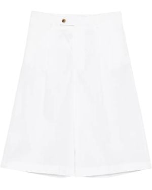 Berwich Linda Buttoned Shorts - White