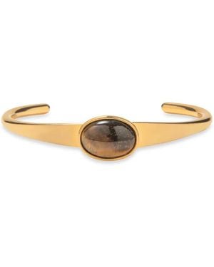 Jennifer Behr Brazalete Elaine Con Gema Oval - Metálico
