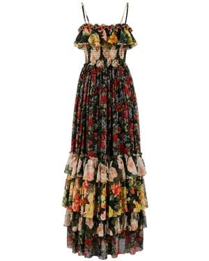 Dolce & Gabbana Abito Lungo A Fiori - Bianco