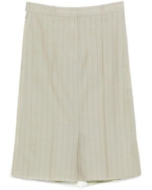 Jil Sander Pinstripe Frayed Skirt - Natural