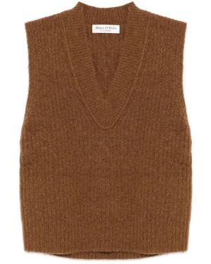 Marc O' Polo V-Neck Wool-Blend Vest - Brown