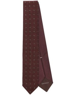 Canali ミックスパターンジャカード ネクタイ - パープル