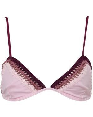 Leslie Amon Trimmed Bikini Top - Purple