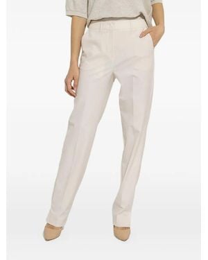 Marella Pressed-Crease Tailored Trousers - Natural