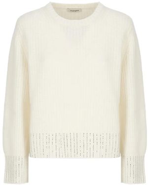 Kangra Crystal-Embellished Ribbed-Knit Sweater - White