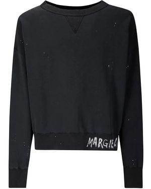 Maison Margiela ロゴ スウェットシャツ - ブラック