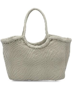 Dragon Diffusion Nantucket Woven Leather Shoulder Bag - Grey