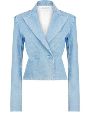 Nina Ricci カットアウト デニムジャケット - ブルー