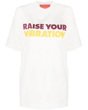 La DoubleJ Raise Your Vibrations Cotton T-Shirt - White