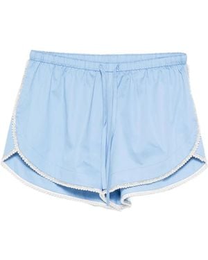 Sandro Beaded-Trim Shorts - Blue