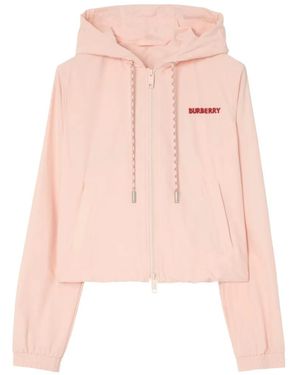 Burberry Heart Knight Stretch Nylon Hooded Jacket - Pink