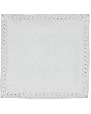 Eleventy Polka-Dot Cotton-Wool Scarf - White