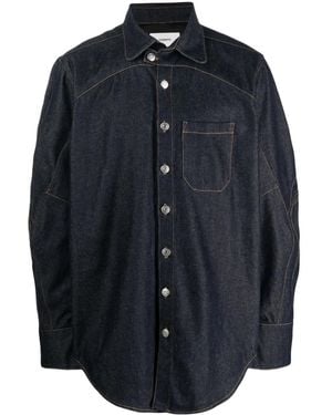 Coperni Drop-Shoulder Denim Shirt - Blue