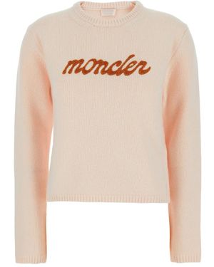 Moncler Embroidered Logo Jumper - White