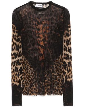 Jean Paul Gaultier Leopard Print Top - Black