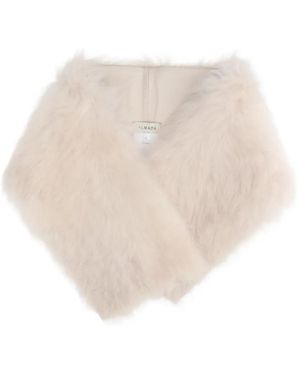Almada Label Mayma Button-Fastening Shearling Scarf - Natural