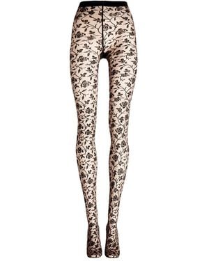 Wolford Panty Met Bloemenprint - Naturel