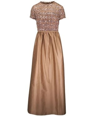 Sachin & Babi Londa Beaded Short-Sleeved Maxi Dress - Natural