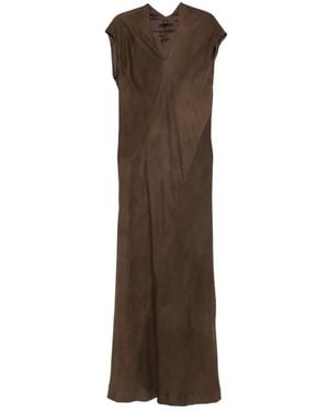 TAIGA TAKAHASHI V-Neck Silk Maxi Dress - Brown