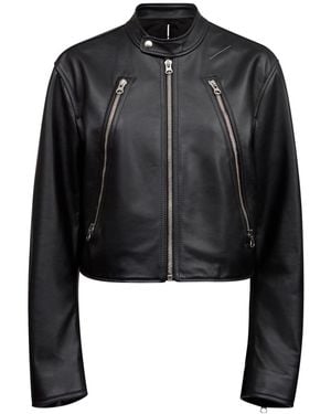 MM6 by Maison Martin Margiela Leather Jacket - Black