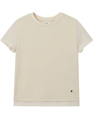 B+ AB Short-Sleeve Layered T-Shirt - Natural