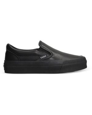 Comme des Garçons Baskets Steer Sans Lacets En Cuir - Black