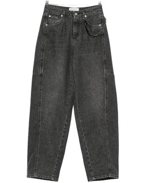 ERMANNO FIRENZE Chain-Link Wide-Leg Jeans - Grey