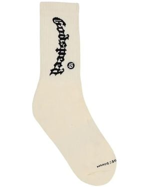 Godspeed Logo-Intarsia Socks - White