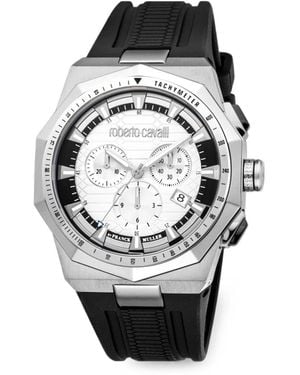 Roberto Cavalli Chronograph Tachymeter 44Mm Watch - Black