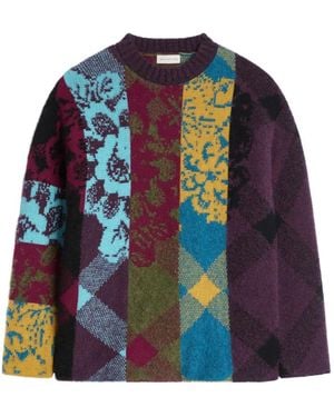 Dries Van Noten Pullover Im Patchwork-Look - Blau