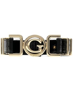 Guess Cirene Logo-Buckle Belt - White