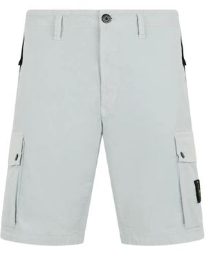 Stone Island Logo-Patch Cargo Shorts - Gray