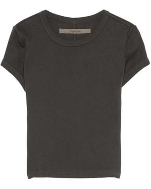 Enza Costa T-Shirt Supima Baby À Coupe Crop - Black