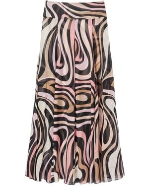 Emilio Pucci Marmo-Print Maxi Skirt - White