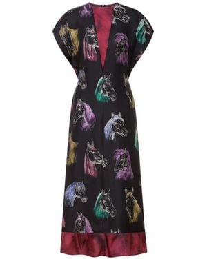 Moschino Horse-Print Panelled Dress - Black