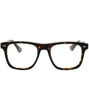 Police Tortoiseshell-Effect Square-Frame Glasses - Black