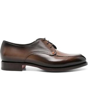 Santoni Two-Tone Derby Shoes - Brown