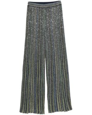 Missoni Sequin-Embellished Striped Palazzo Pants - Gray