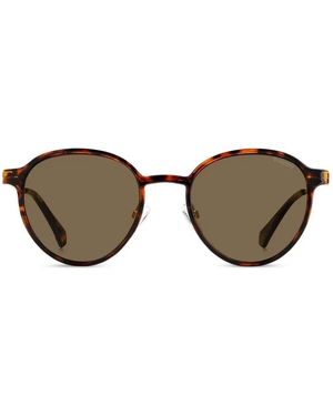 Polaroid Clip-On-Sonnenbrille Mit Rundem Gestell - Braun